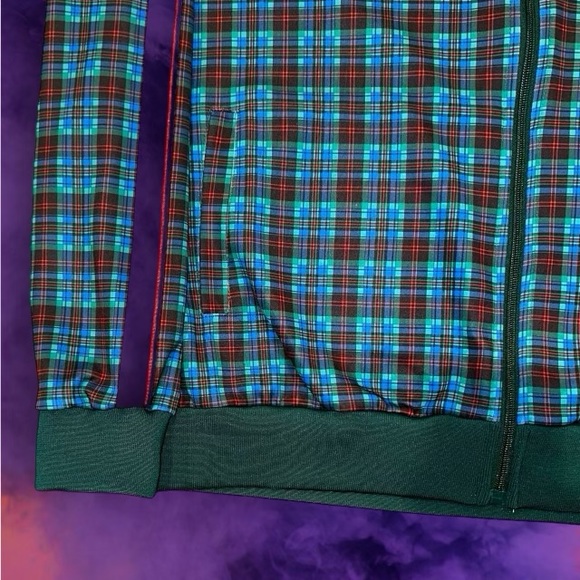 Jian Wang Track Jacket Men’s XXL Plaid Bomber Jacket - Picture 4 of 7